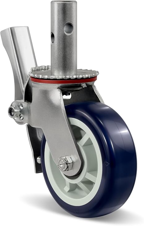 Scaffolding Wheels, Polyurethane on Polyolefin Stem Casters Wheels- Dual Locking Swivel Caster 360 Degrees Industrial Casters 1100LBS Capacity Per Wheel