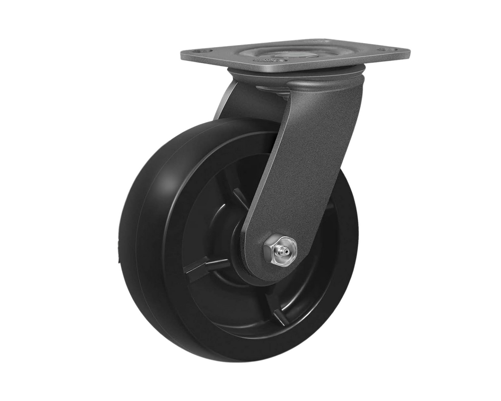 6 Inch Industrial Dumpster and Trash Bin Casters Heavy Duty Polyolefin Wheels