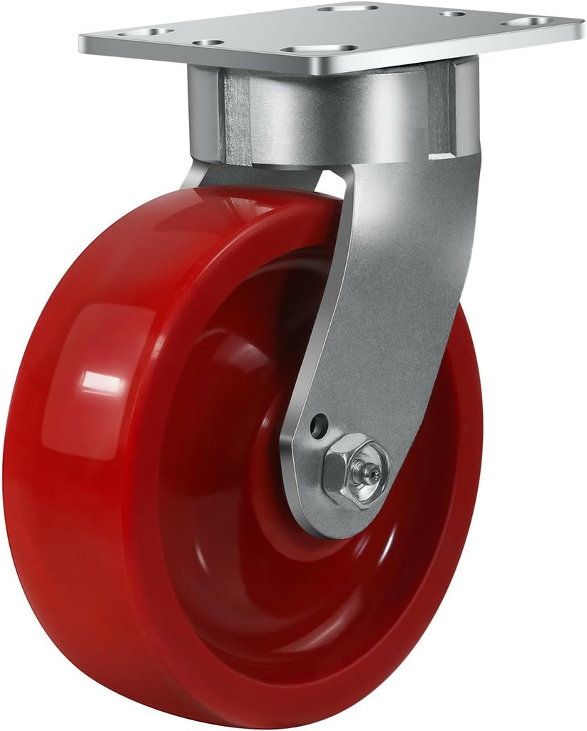 Kingpinless Solid Polyurethane Wheels Blue/Red Heavy Duty Casters