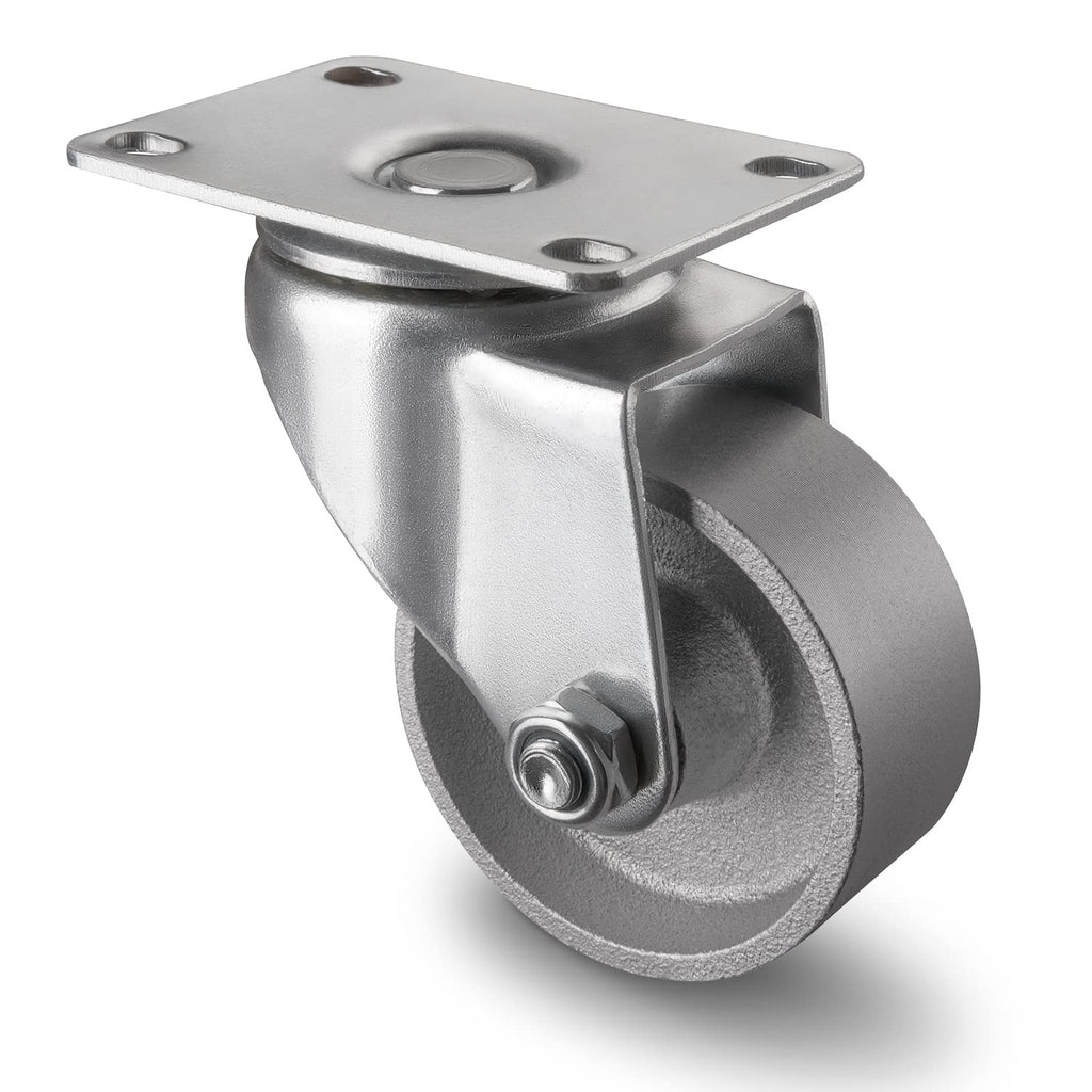 1-1/4 inches wide Industrial Cast Iron Casters - Heavy Duty Steel Casters