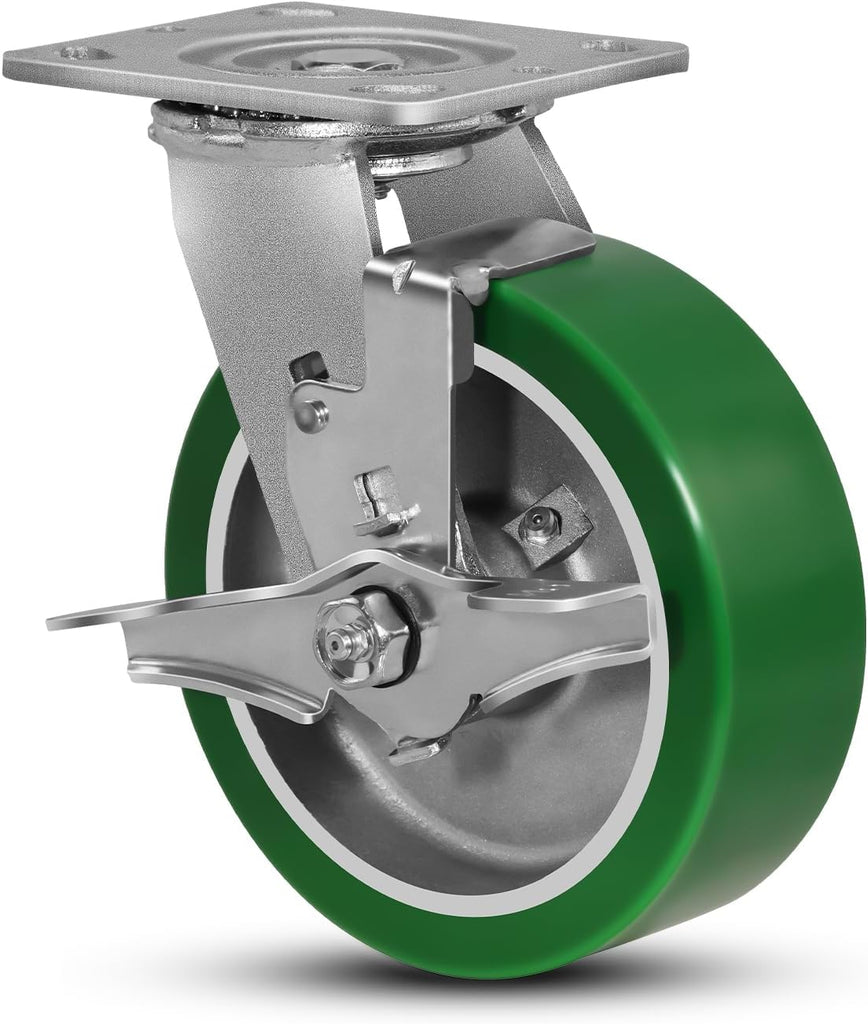 Industrial Casters- Heavy Duty Casters,Polyurethane on Aluminum Casters - Loading Capacity up to 1000LB.Use for Platform Truck,Workbench,Lift Tables