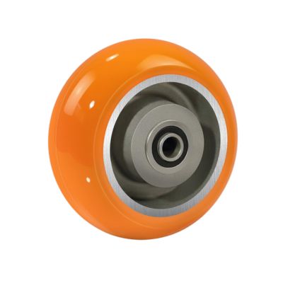 2" Wide Polyurethane On Aluminum Crown Tread Ergonomic Wheel (Orange)