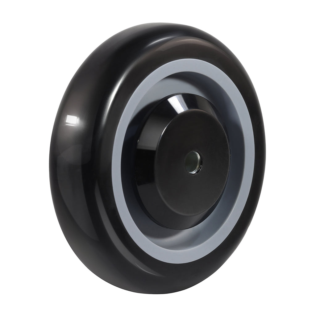 5" x 1-1/4" Polyurethane Shopping Cart Wheels (Black)