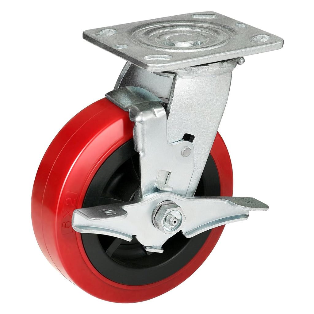 Heavy Duty Casters, Total Capacity 1200lbs , Polyurethane Tread on Polypropylene Core, Widely Used in Platform Trucks, Furniture, WorkBrench, Tool Box